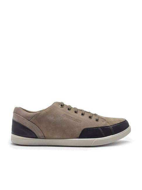 woodland men's dubai khaki casual sneakers