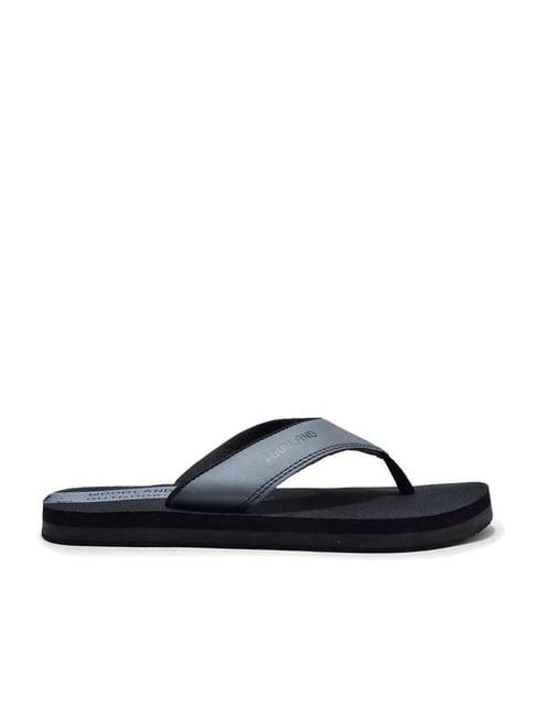 woodland men's grey flip flops