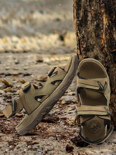 woodland men's khaki floater sandals