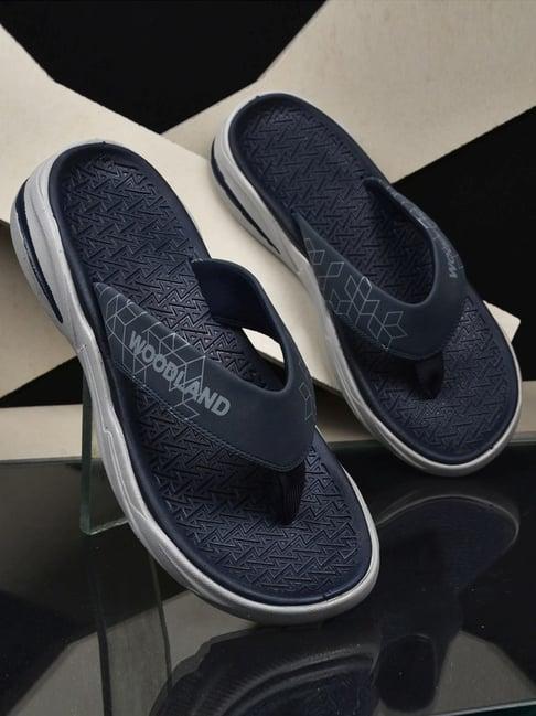 woodland men's navy flip flops