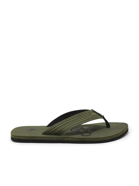 woodland men's olive flip flops