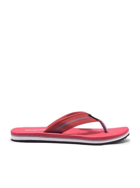 woodland men's red flip flops