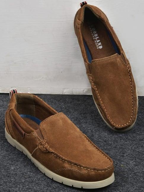 woodland men's tan casual loafers