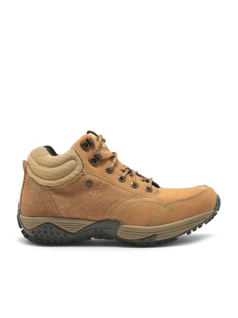 woodland men's tan derby boots