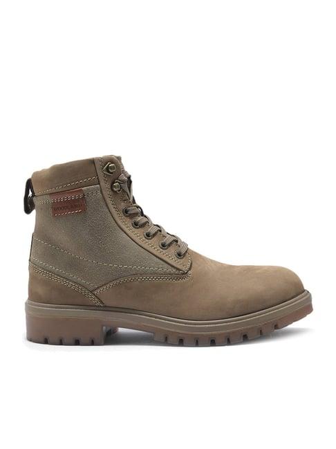 woodland men's taupe derby boots