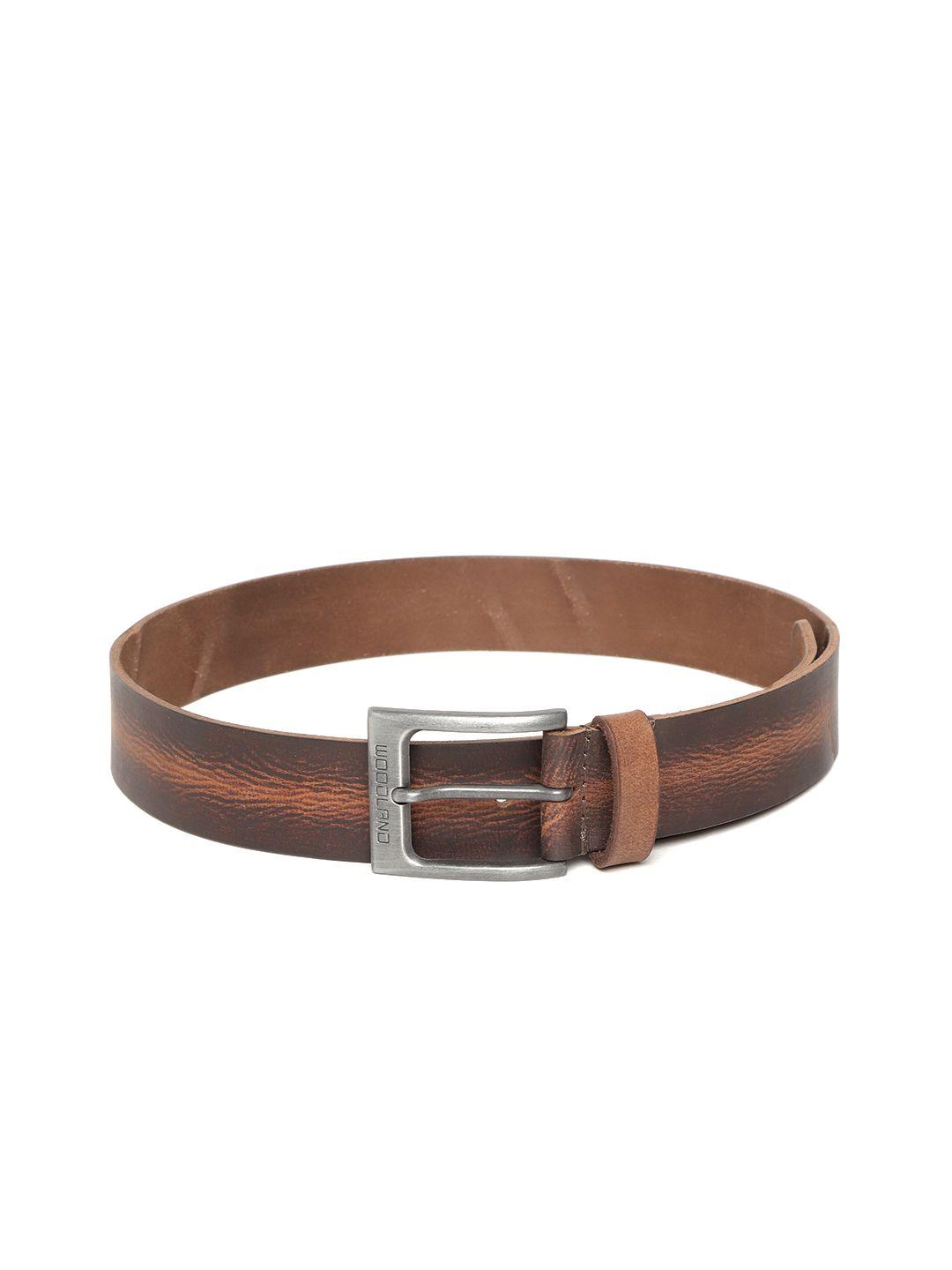 woodland men brown faded leather belt