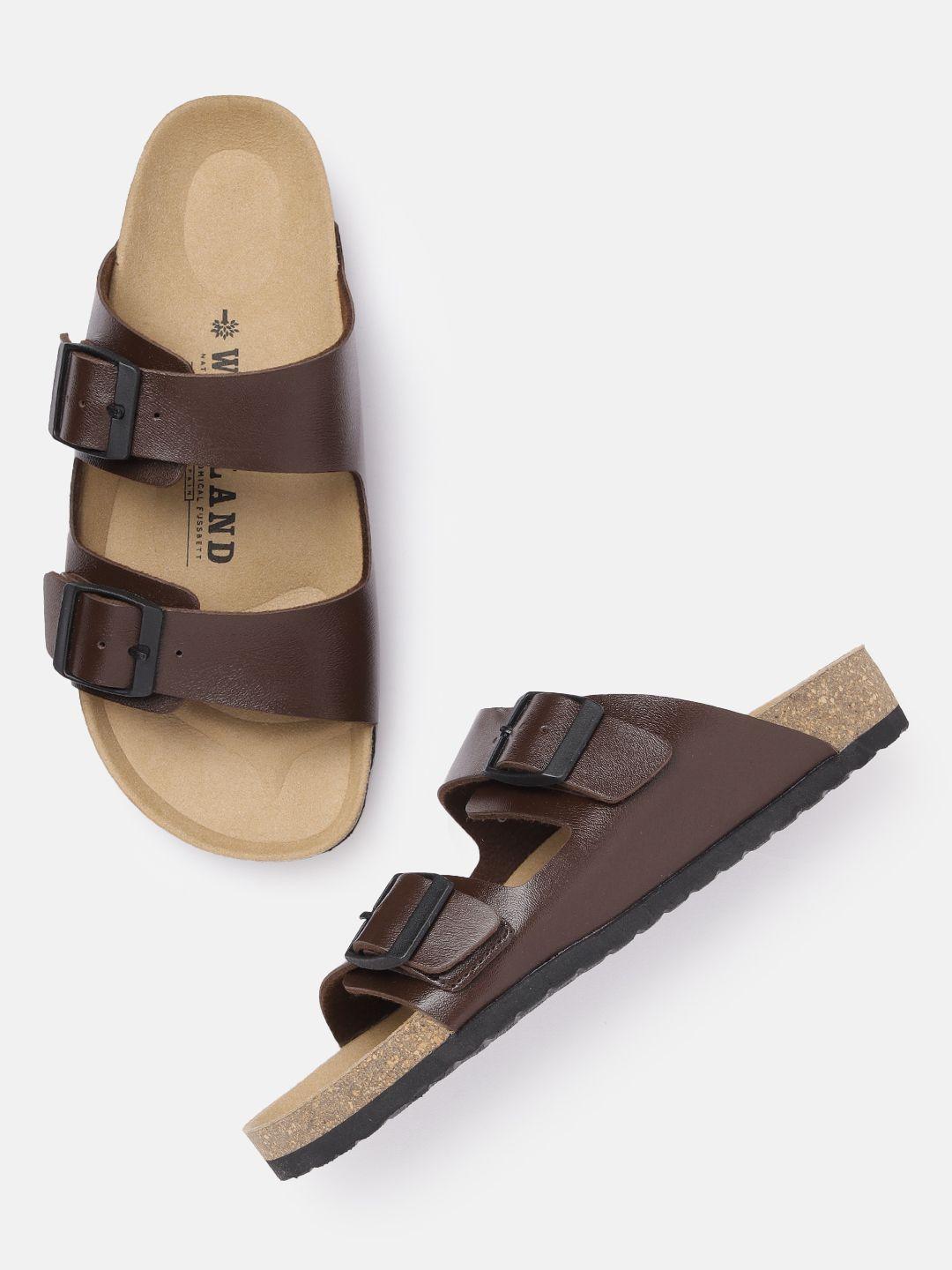 woodland men double-strap comfort sandals with buckle detail