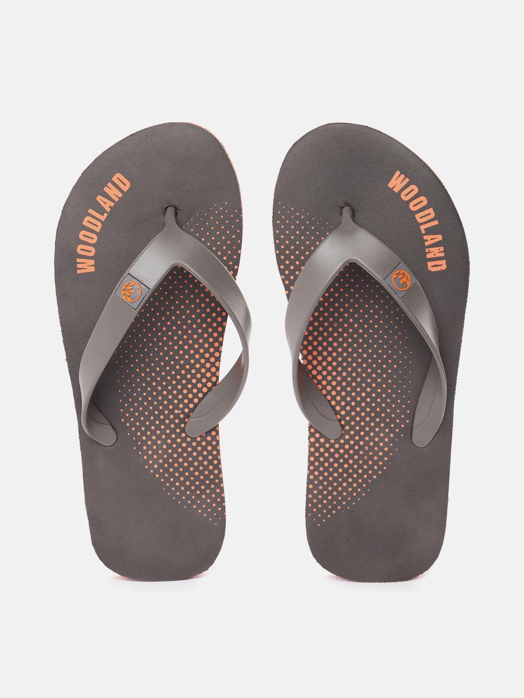 woodland men geometric print thong flip-flops