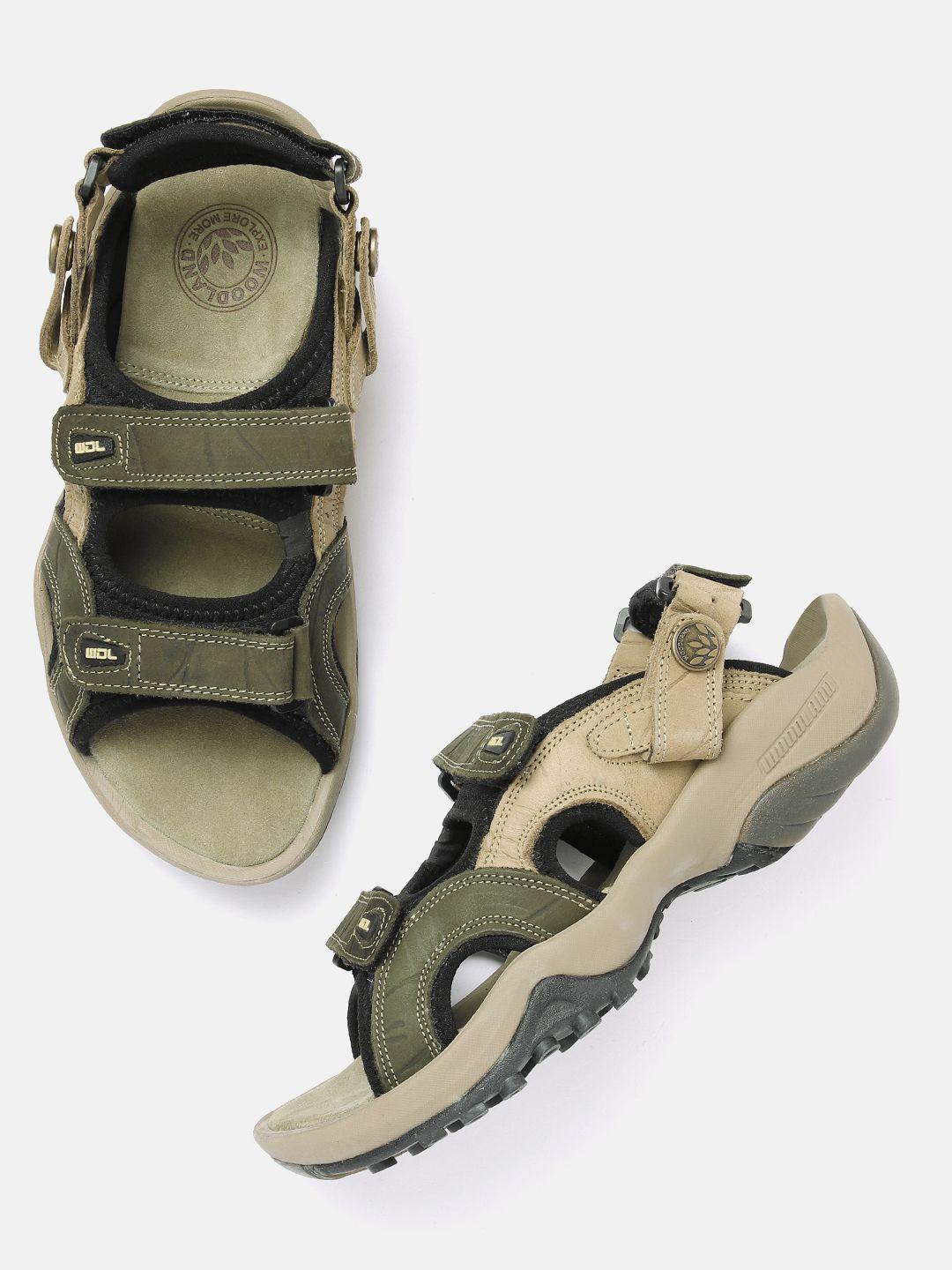 woodland men leather comfort sandals