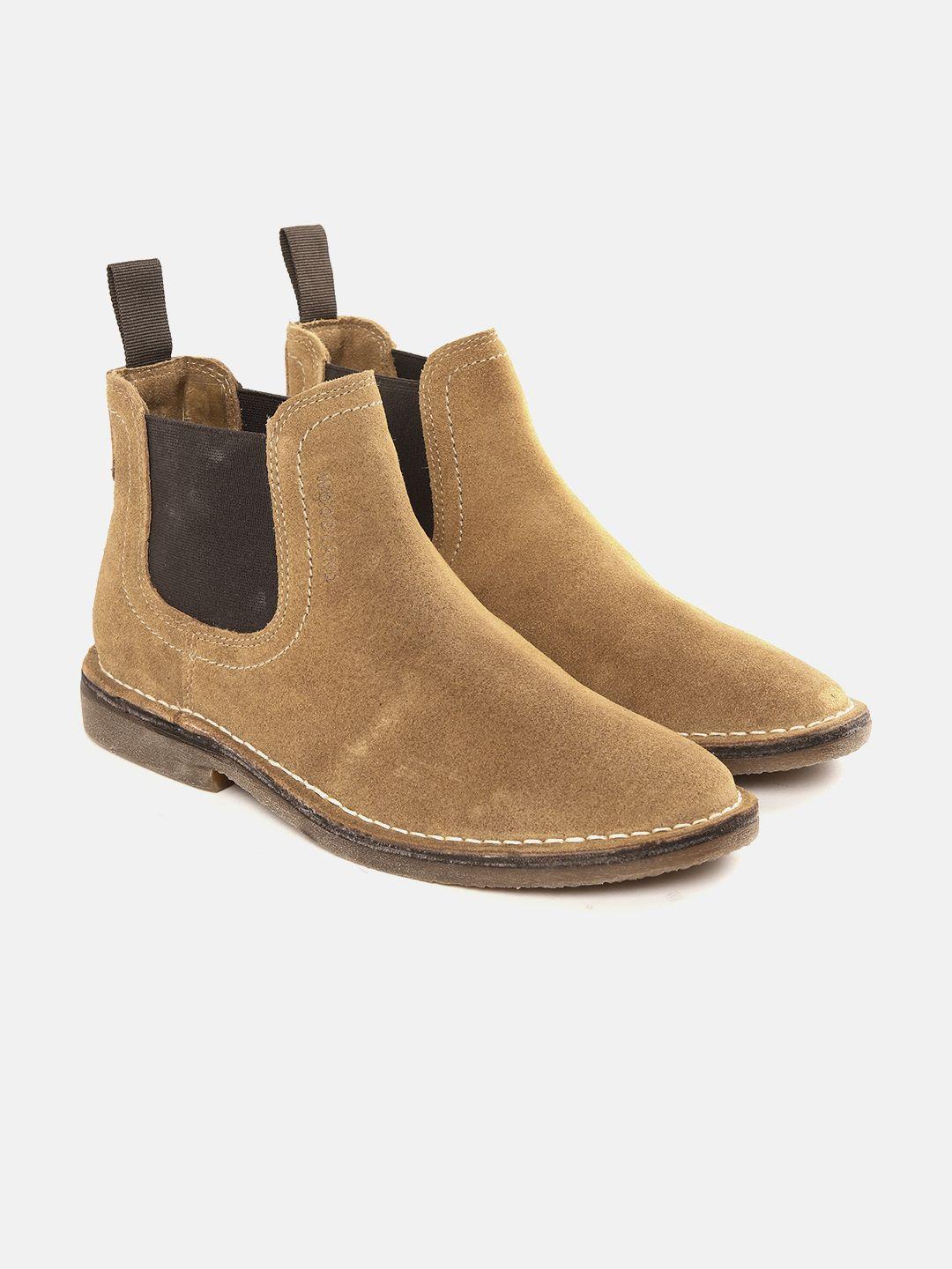 woodland men mid-top leather chelsea boots