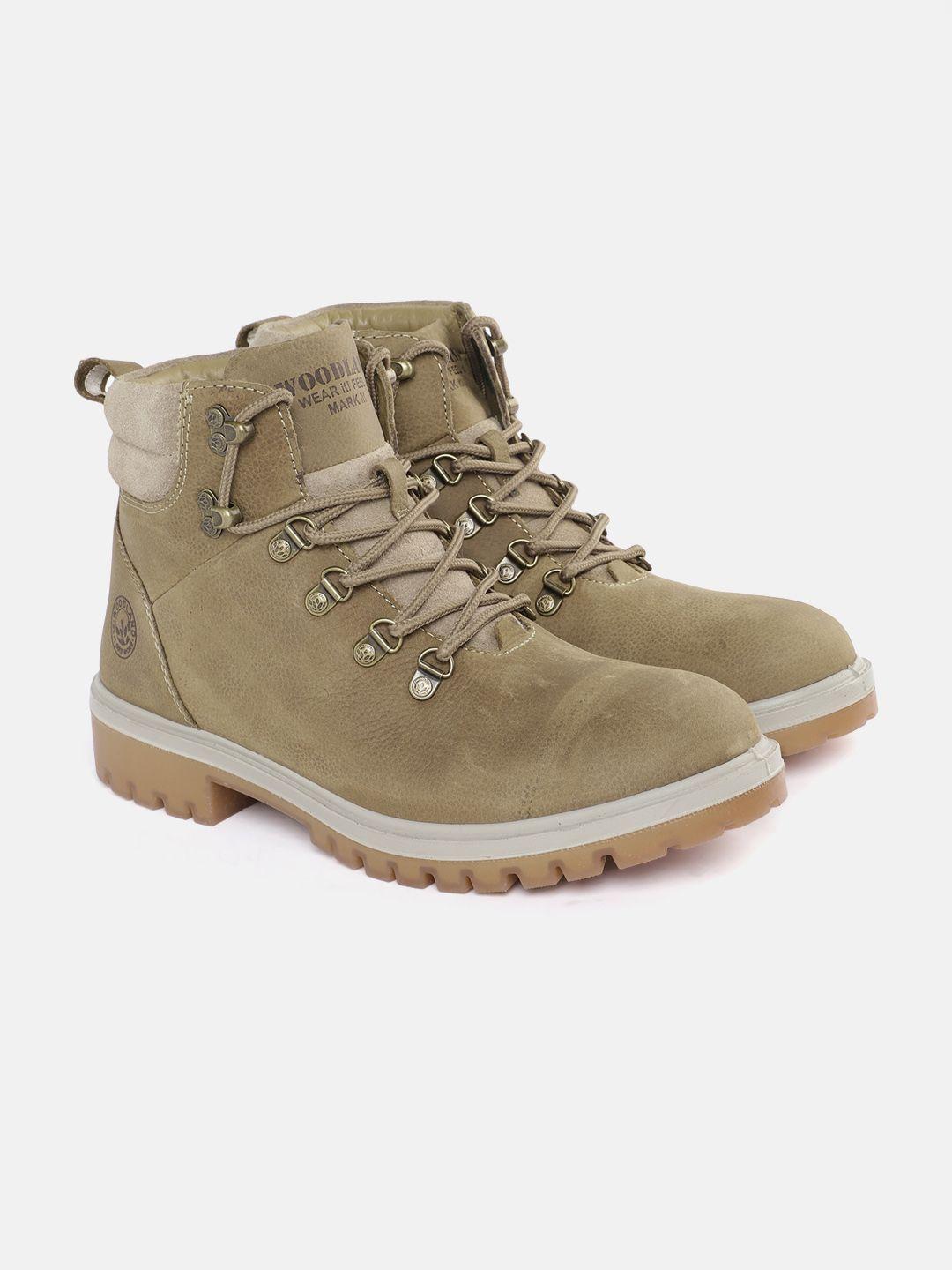 woodland men mid-top leather regular boots