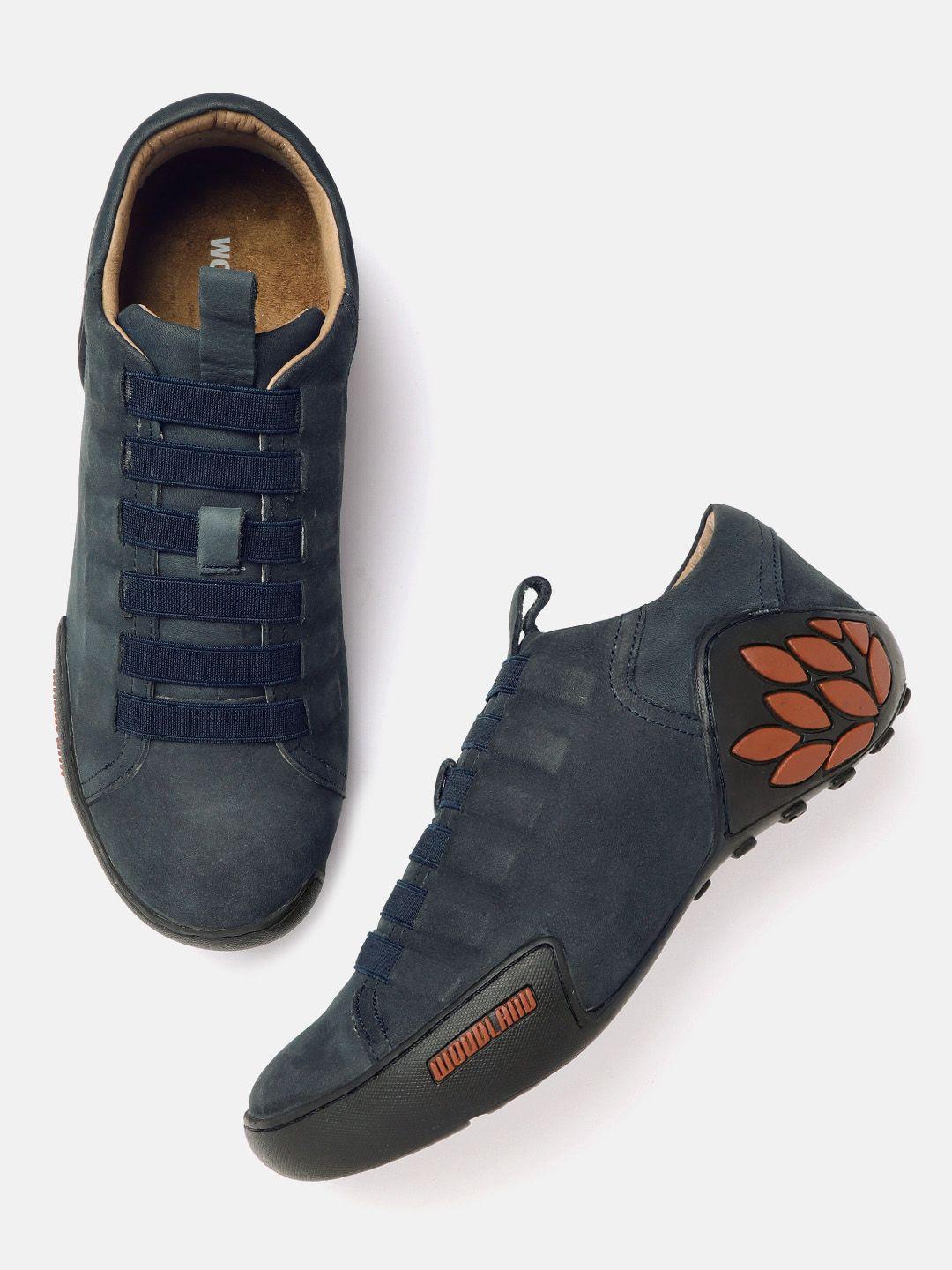 woodland men navy blue nubuck sneakers