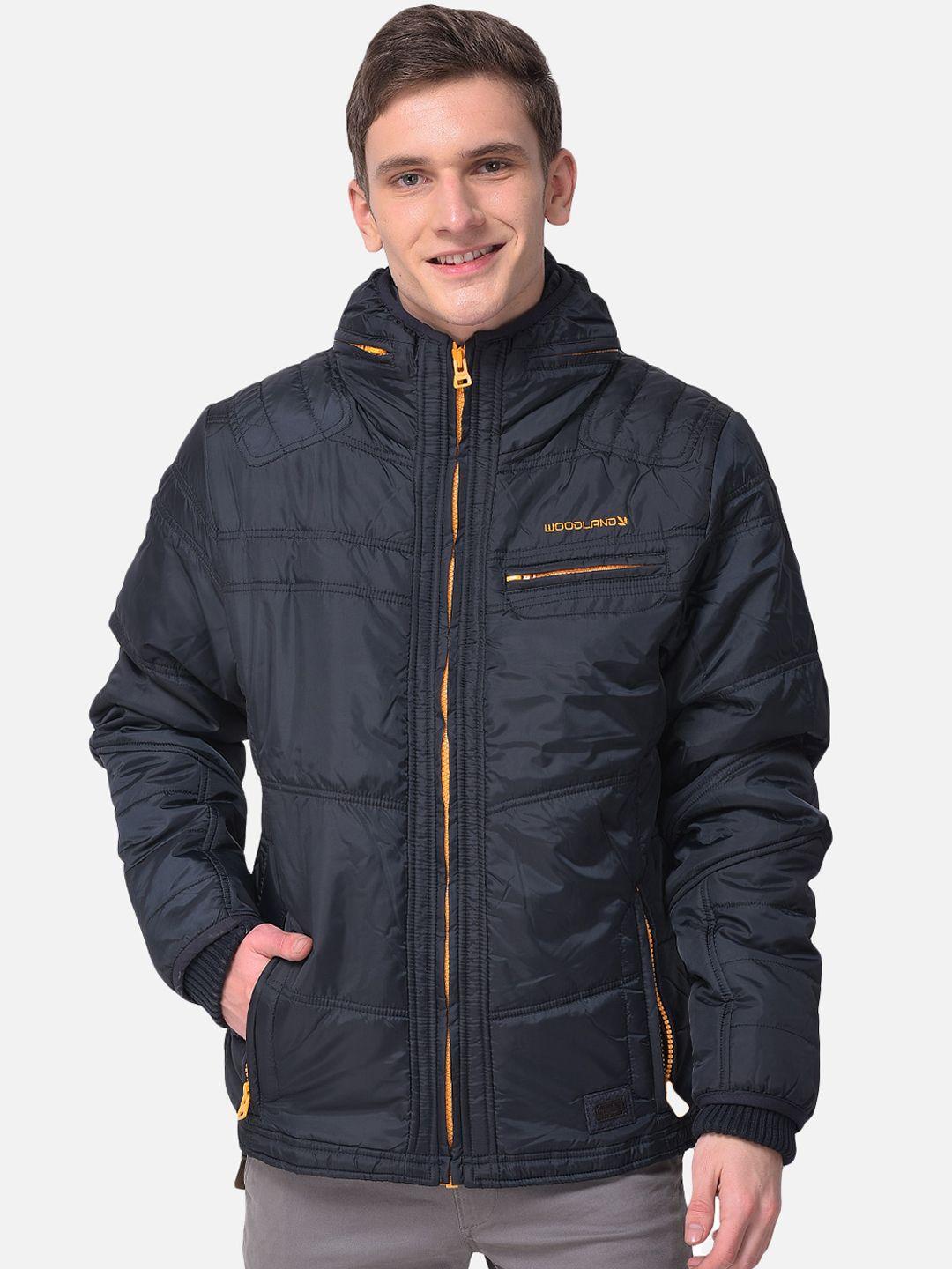 woodland men navy blue water resistant puffer jacket