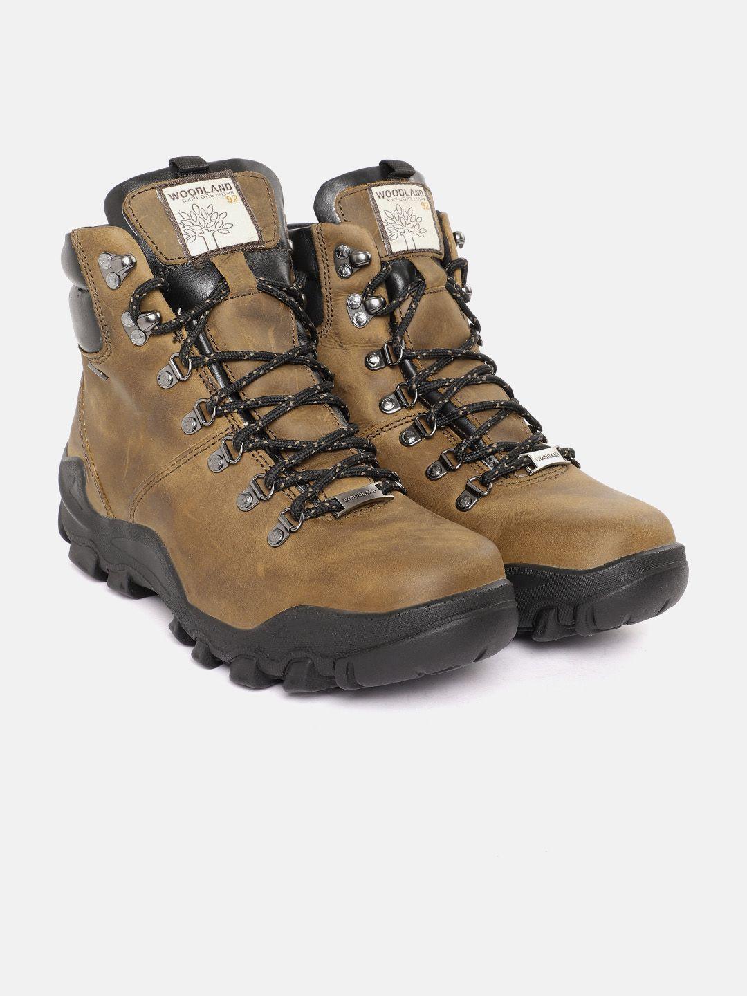 woodland men nubuck leather mid-top boots