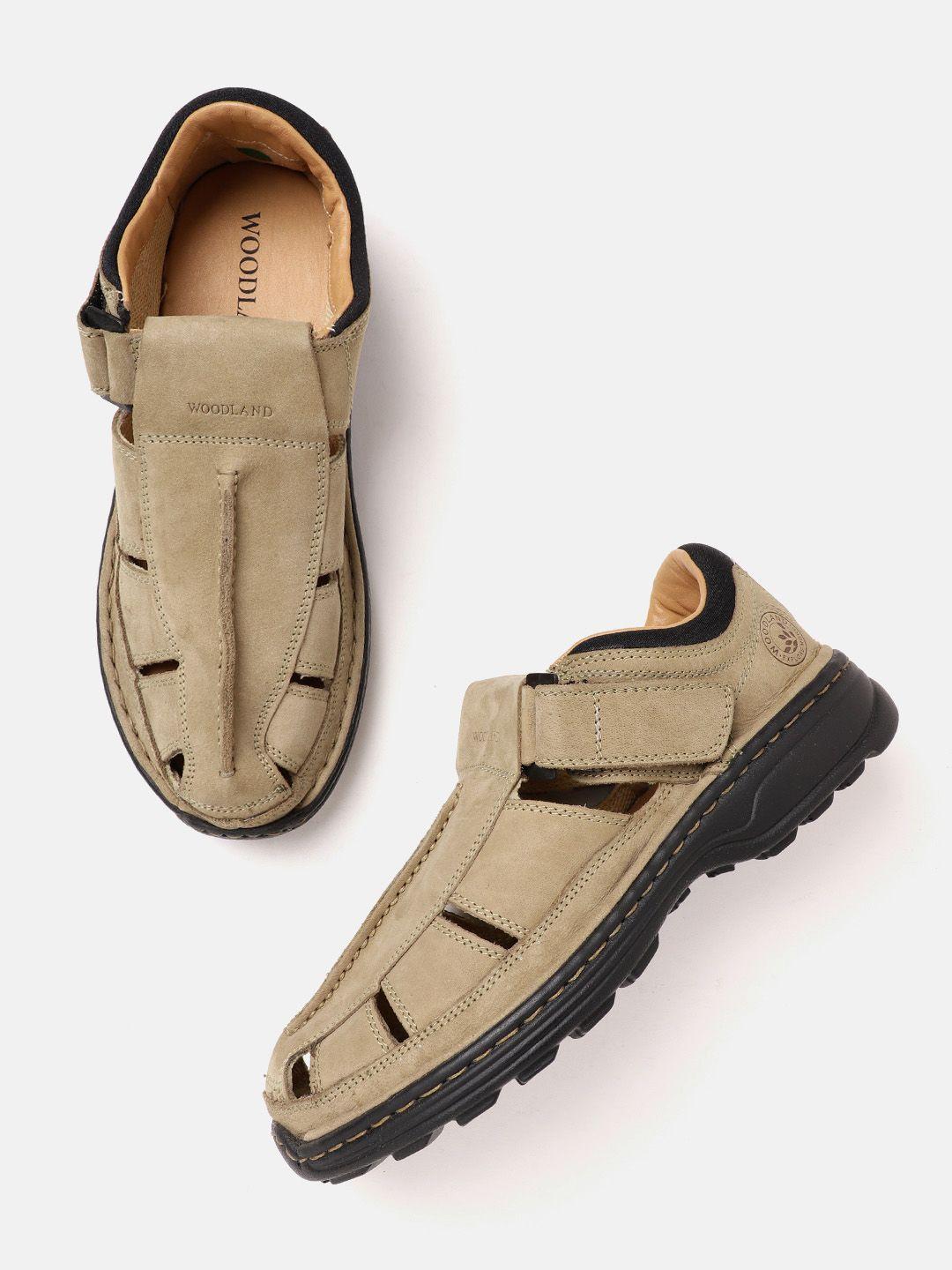 woodland men nubuck leather shoe-style sandals