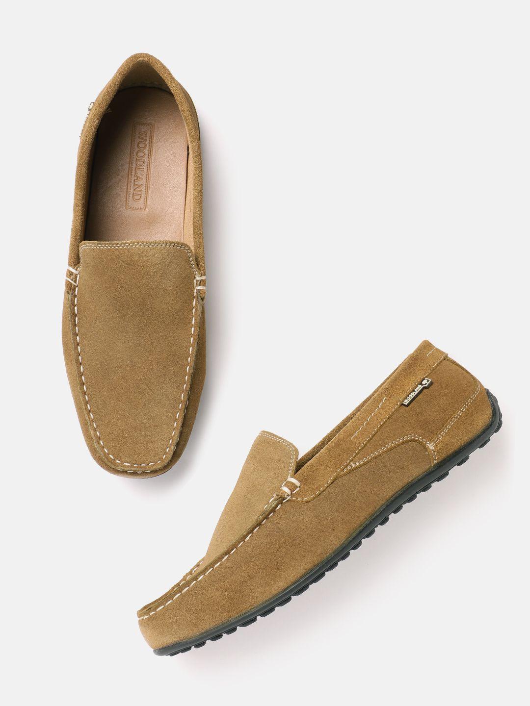 woodland men round toe leather loafers