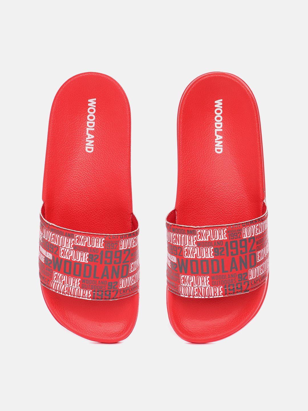 woodland men typography printed sliders