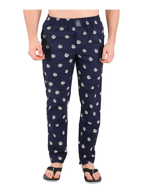 woodland navy high rise printed pyjama pants