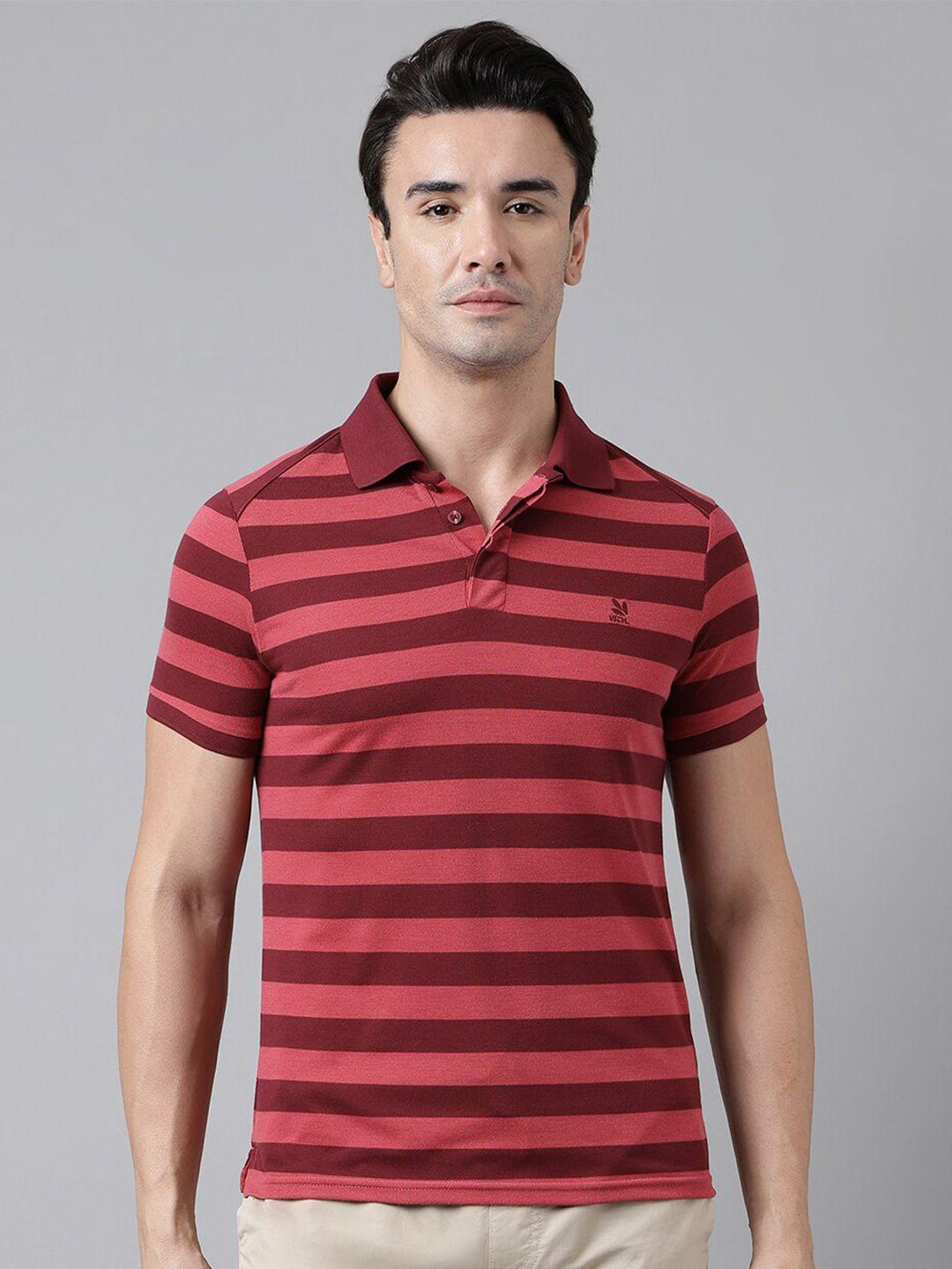 woodland striped polo collar cotton t-shirt