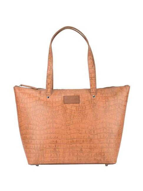 woodland tan textured medium tote handbag