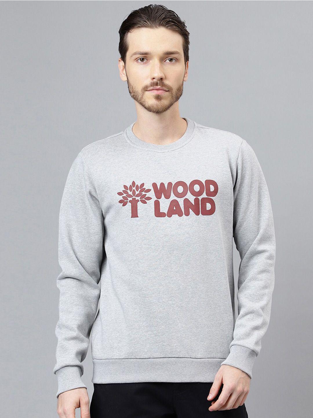 woodland typography printed pure cotton pullover sweatshirt