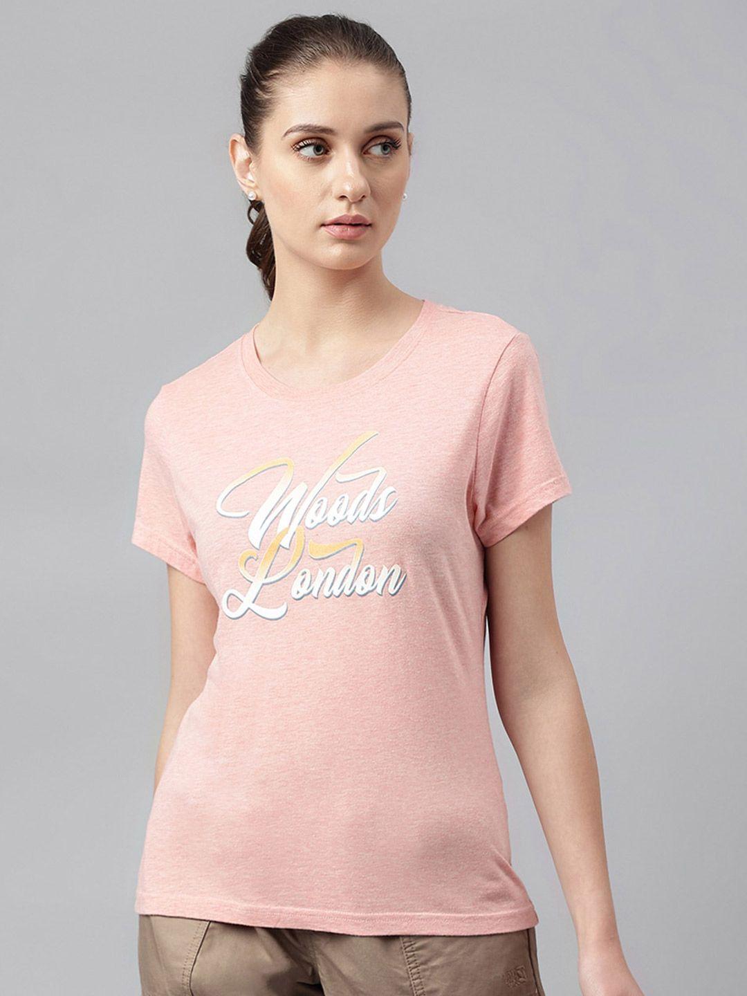 woodland typography printed round neck t-shirt