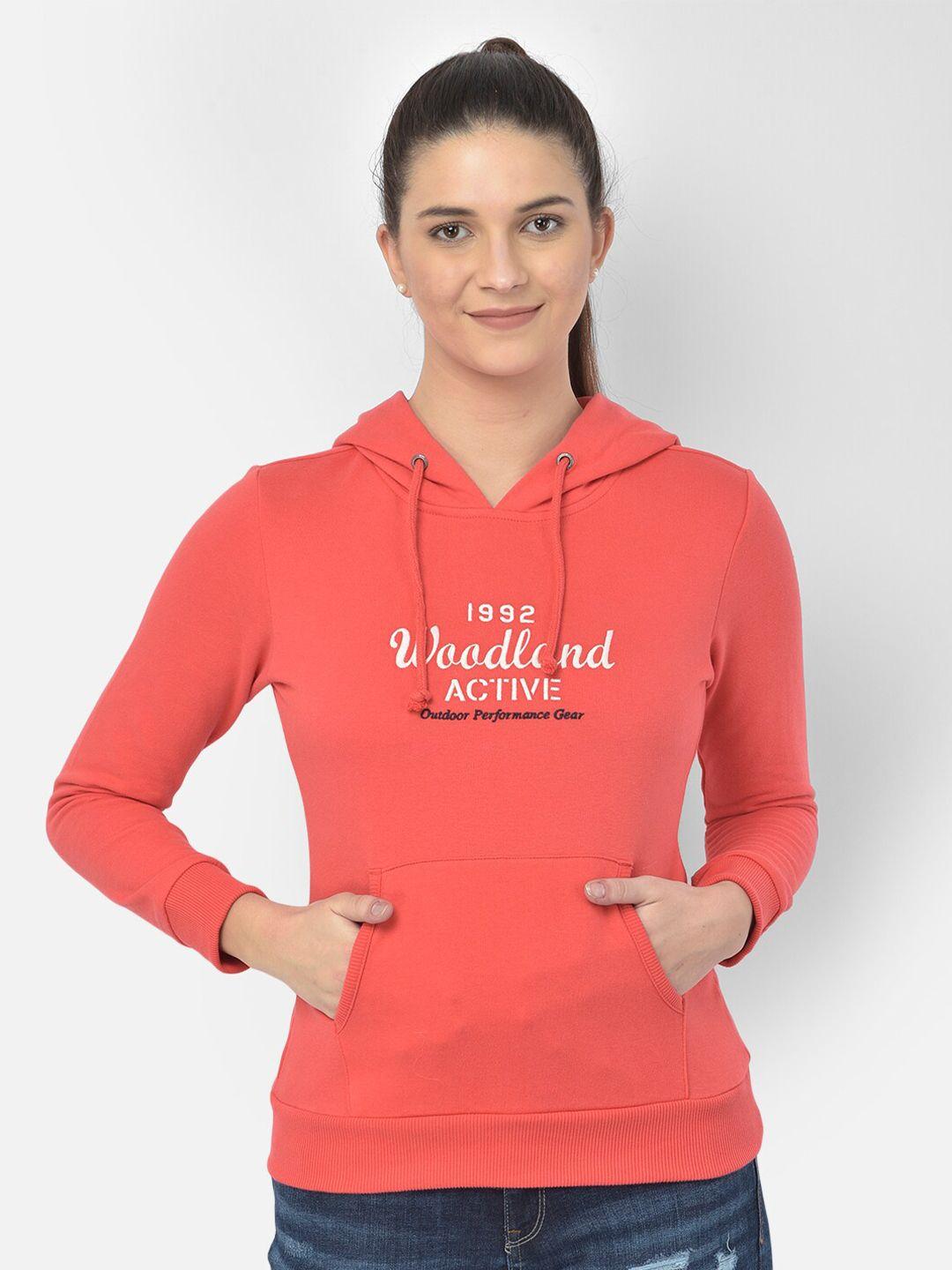 woodland women coral printed sweatshirt