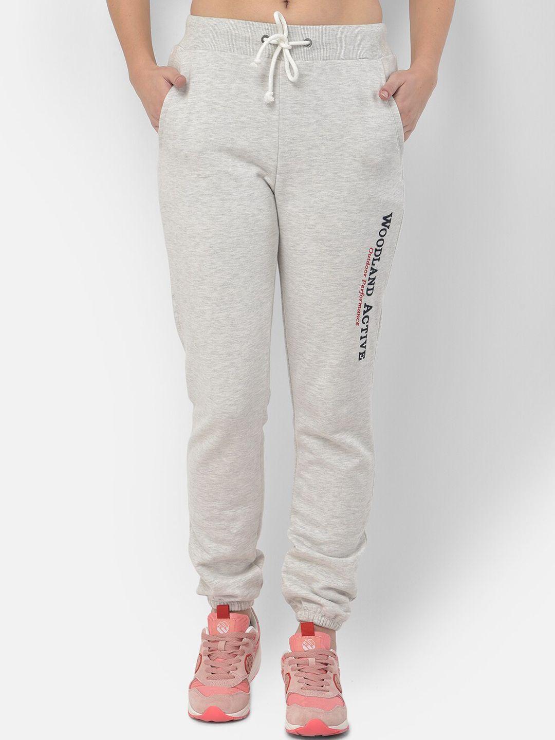 woodland women grey printed track pants