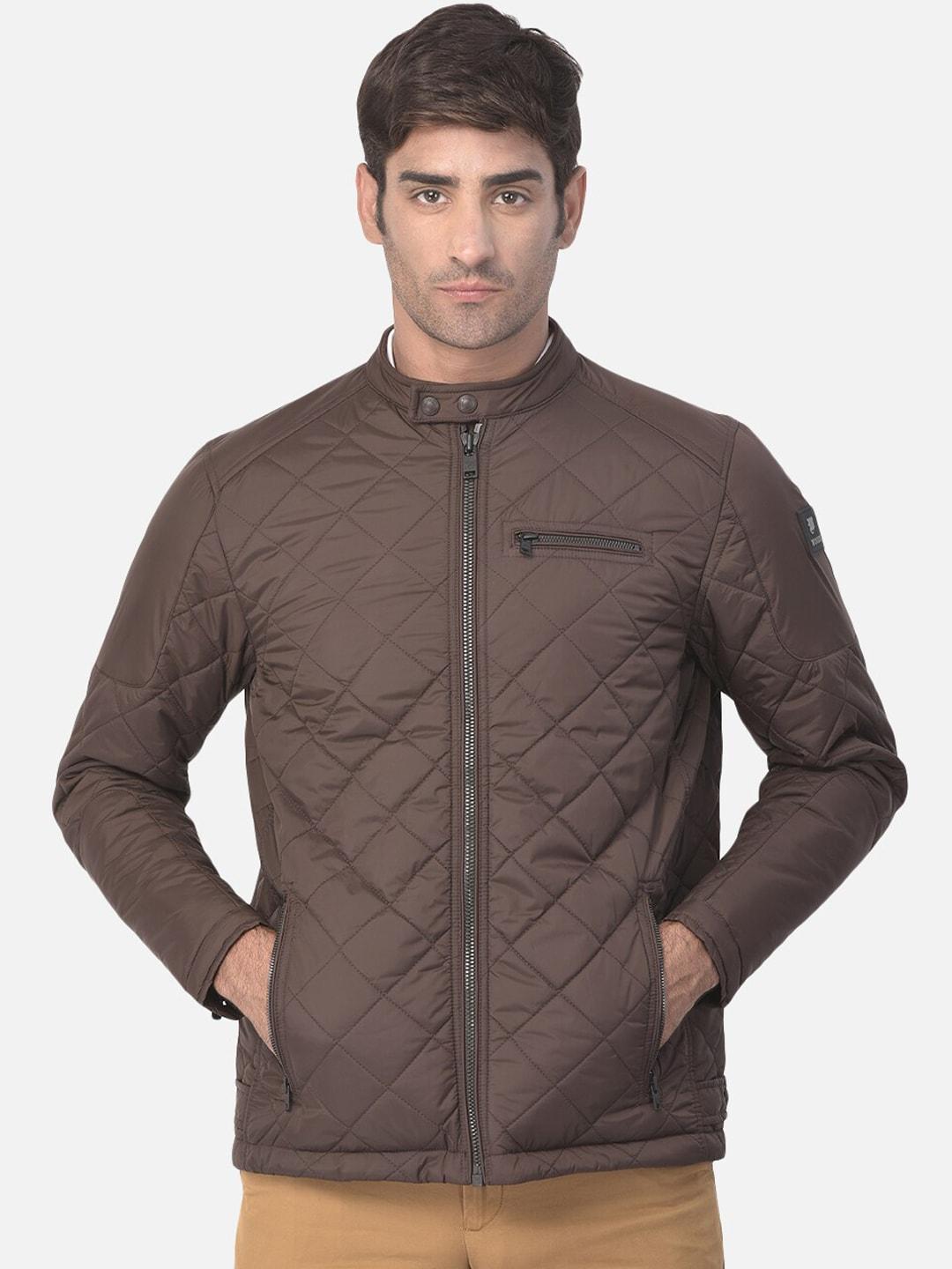 woods men brown water resistant longline tailored jacket
