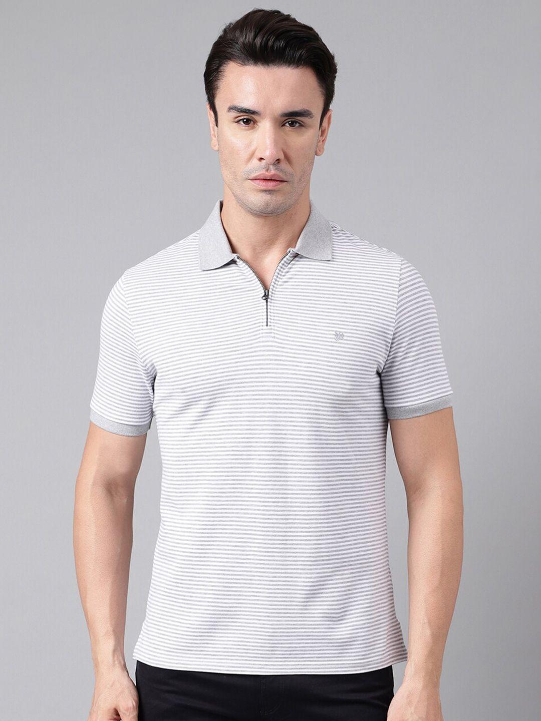 woods striped polo collar t-shirt