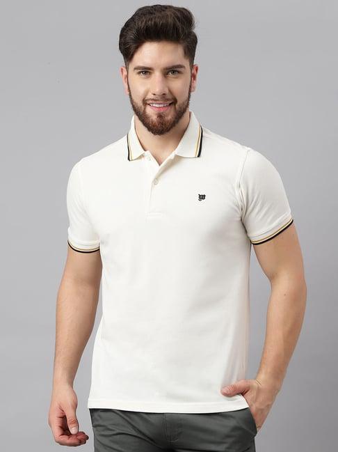 woods white cotton regular fit polo t-shirt