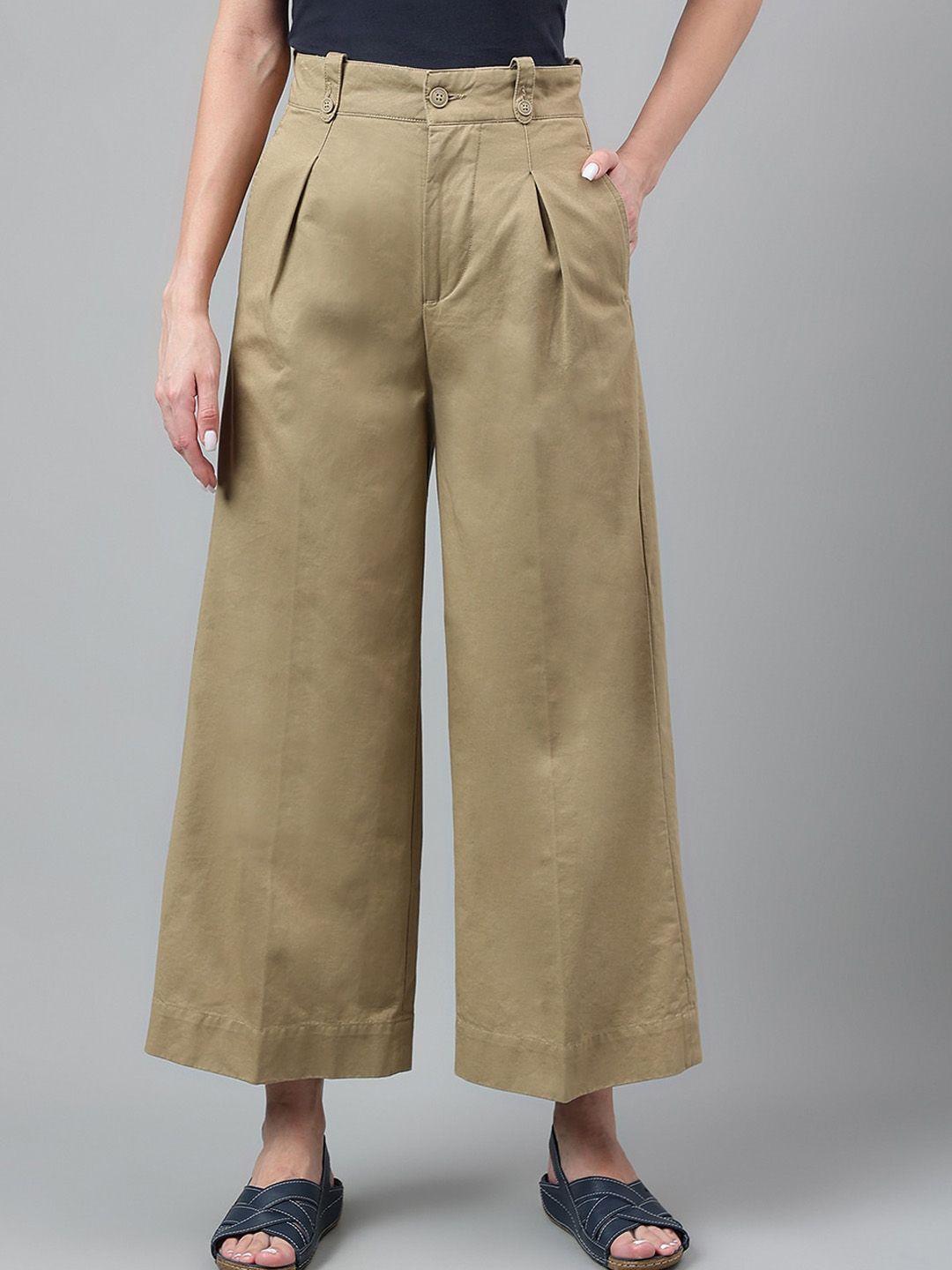 woods women low-rise pleated trousers