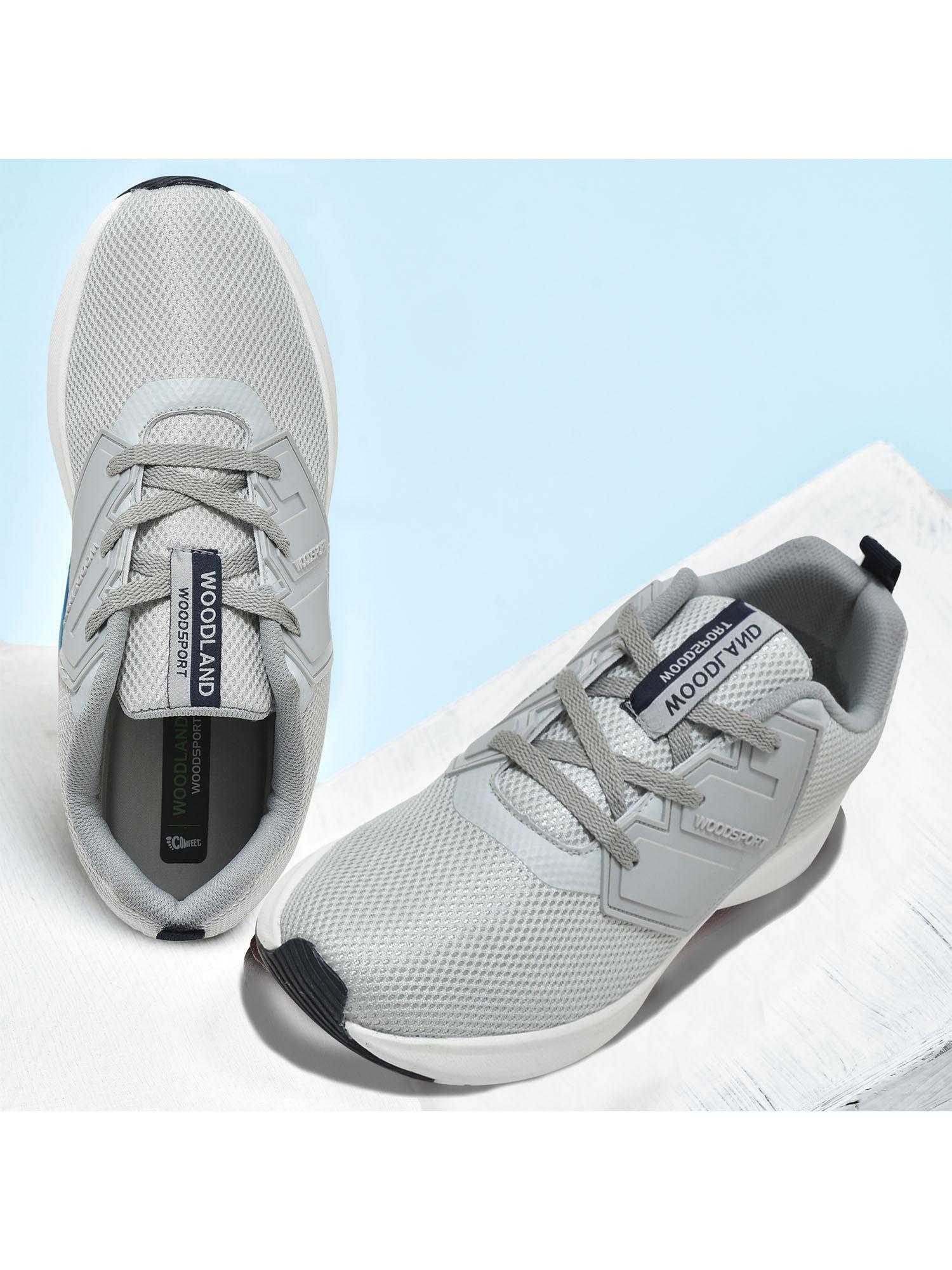 woodsport mens grey textured running shoes