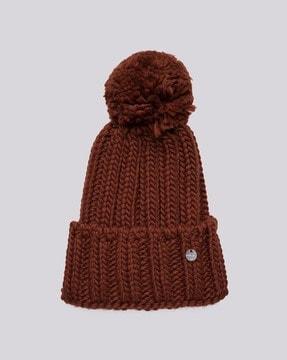 wool beanie with pom pom