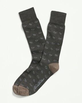 wool blend paisley socks