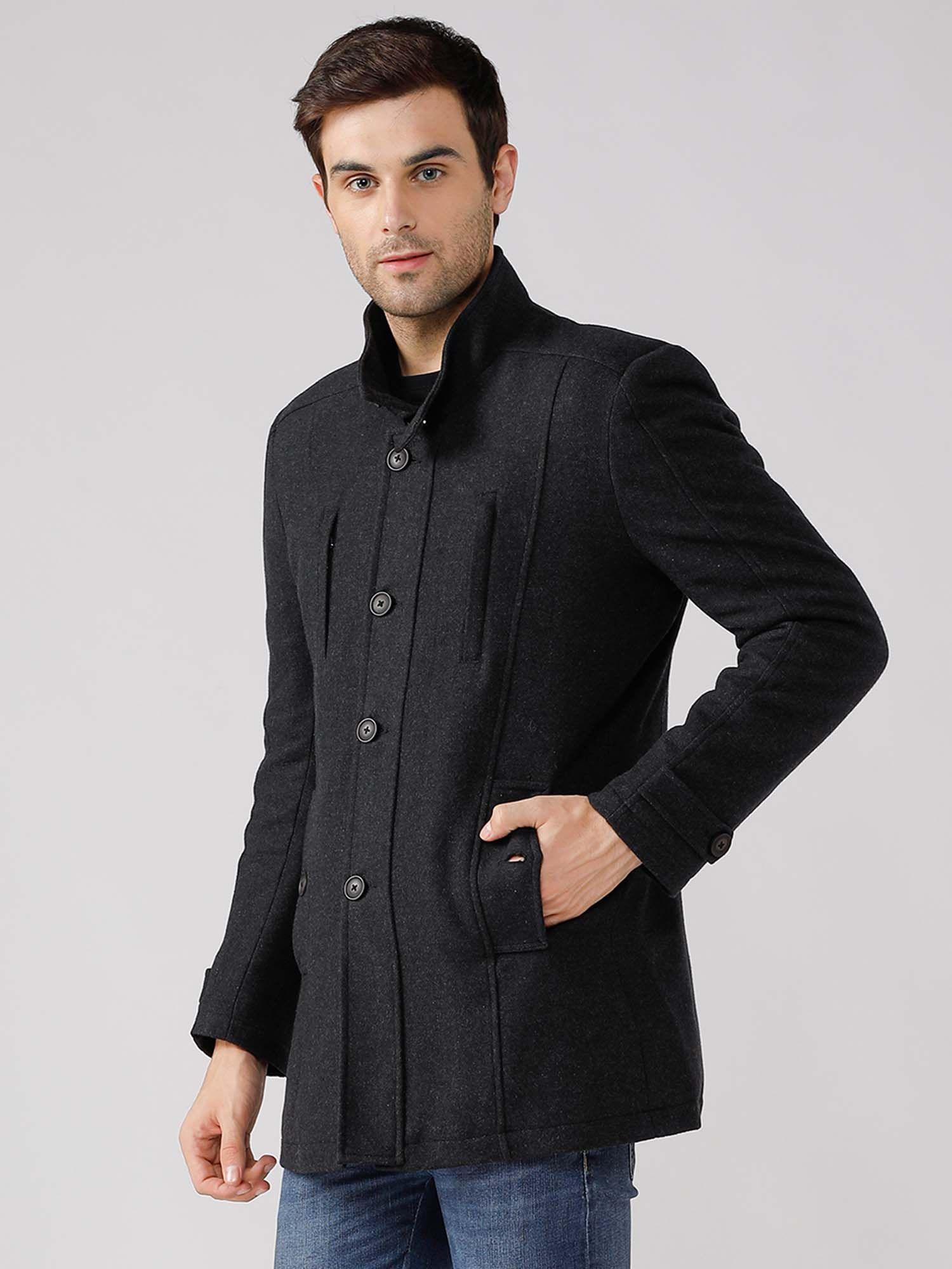 wool chester zipper coat men