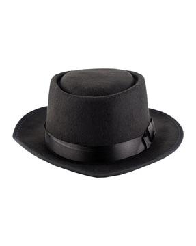 wool fedora hat with bow accent