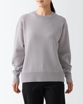 wool middle gauge crew-neck sweater