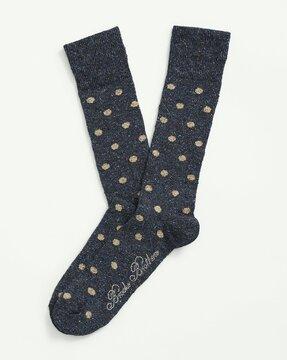 wool-silk blend flecked socks