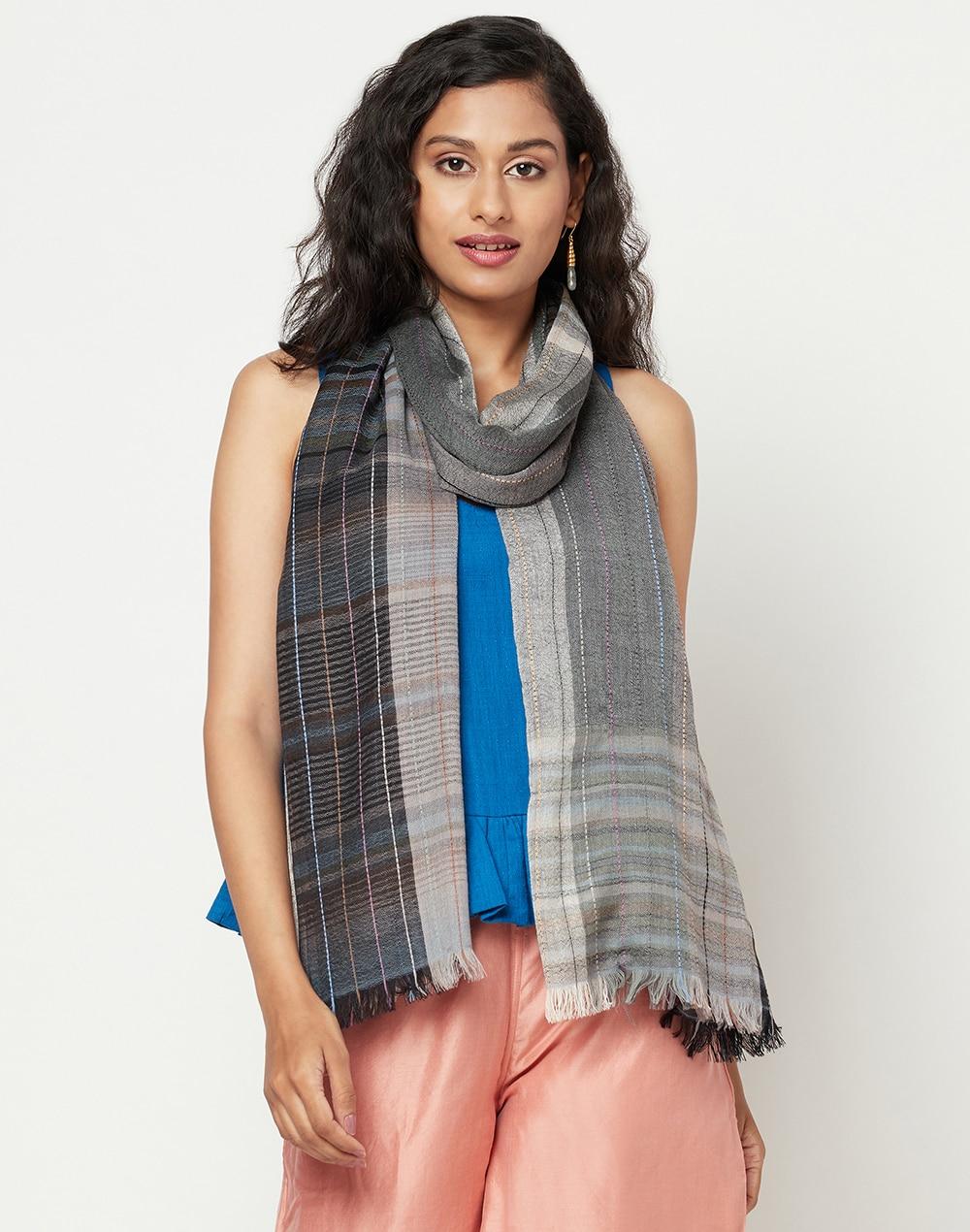 wool woven ombre stole