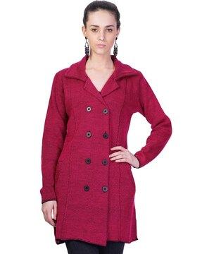 woolen coat with button closure