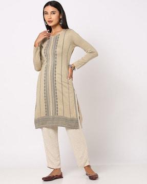 woolen straight kurta