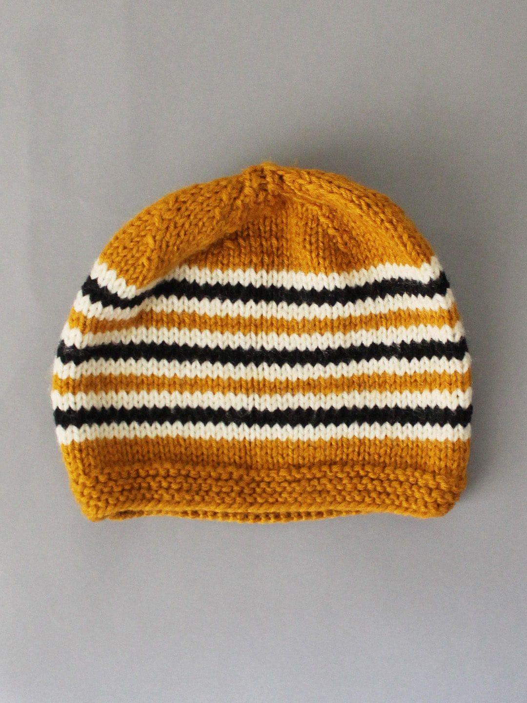 woonie infant self design handmade striped pattern acrylic cap