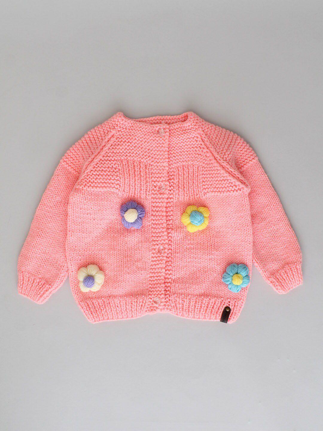 woonie kids embroidered acrylic cardigan