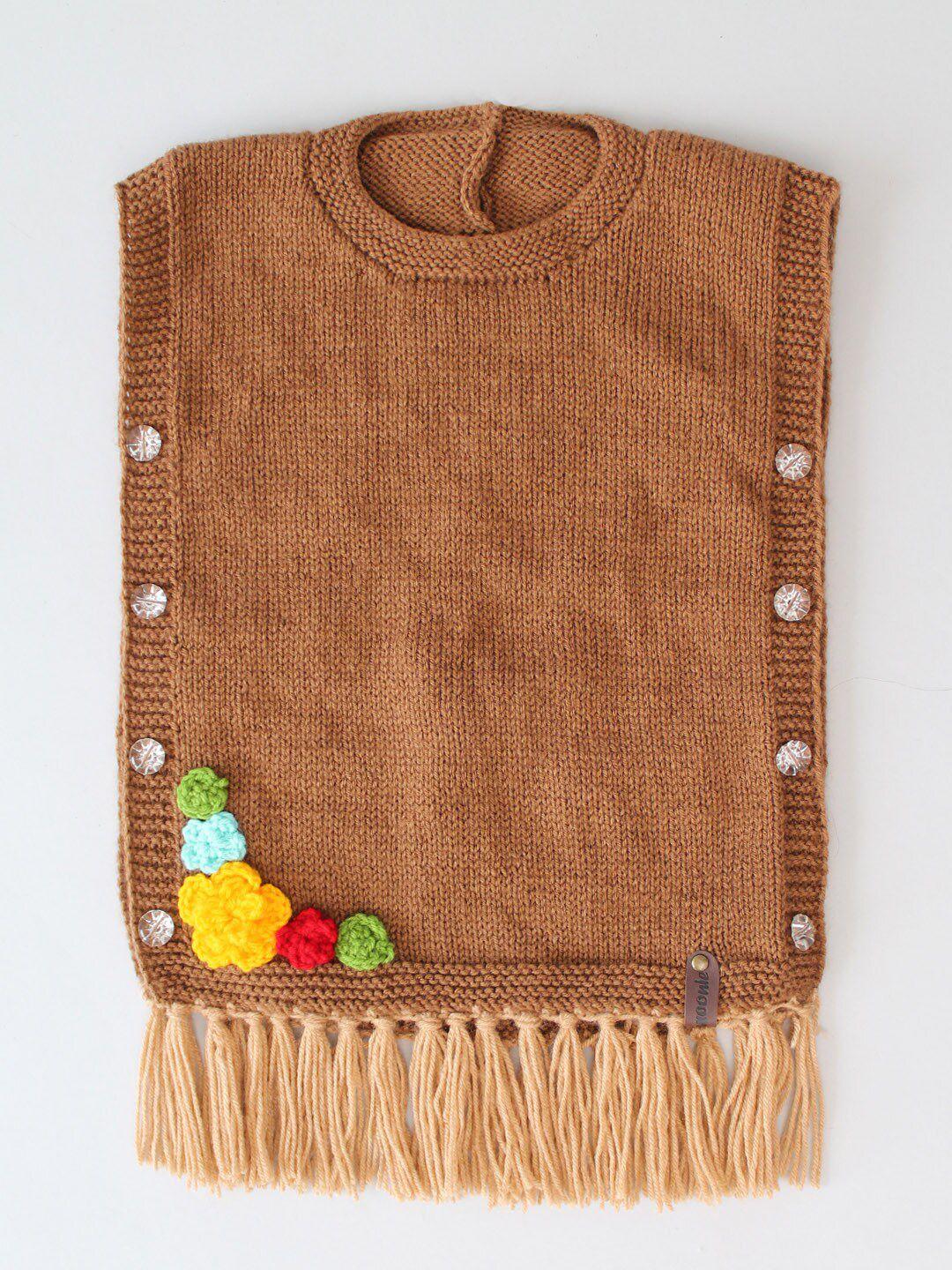 woonie kids floral embroidered acrylic sweater vest