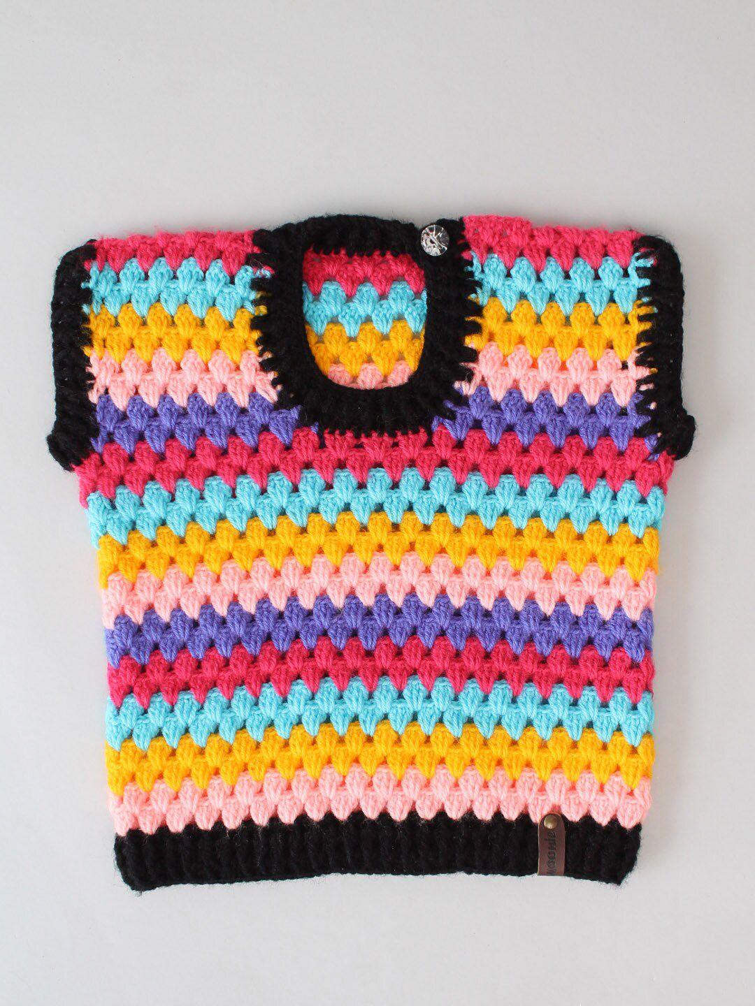 woonie kids open knit sleeveless acrylic sweater vest
