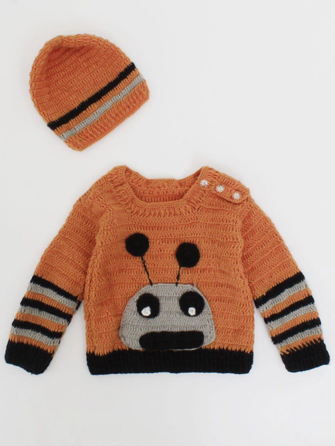 woonie unisex kids brown & black humour and comic pullover