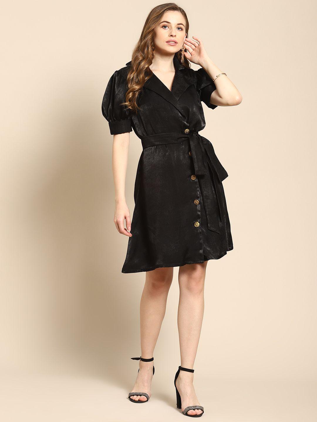 woowzerz black satin dress