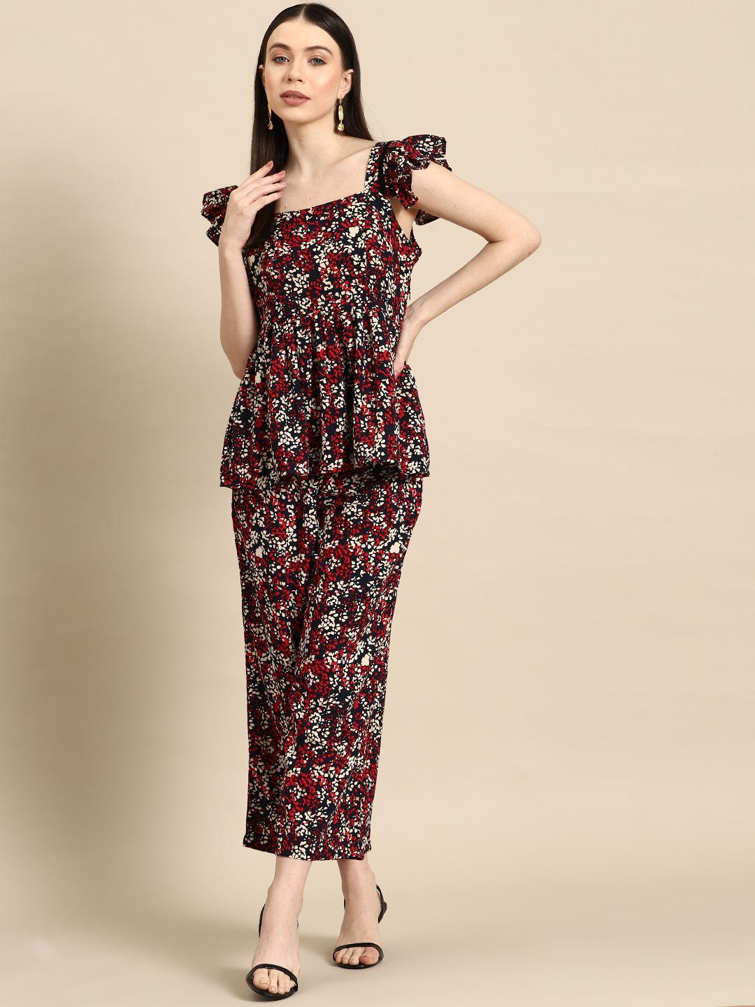 woowzerz ruffled floral top with palazzos