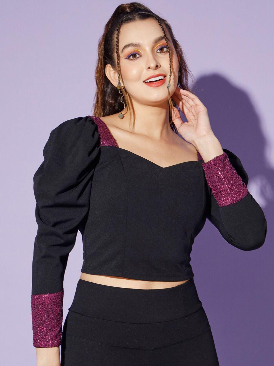 woowzerz sequin crop top